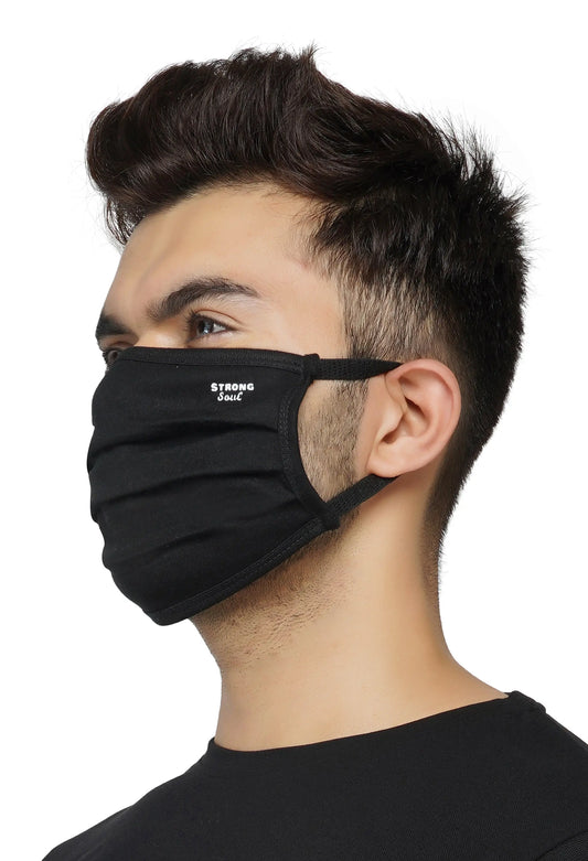 SS Essentials - Strong Shield Black Unisex Mask (Pack of 3,4,5) Strong Soul Accessories