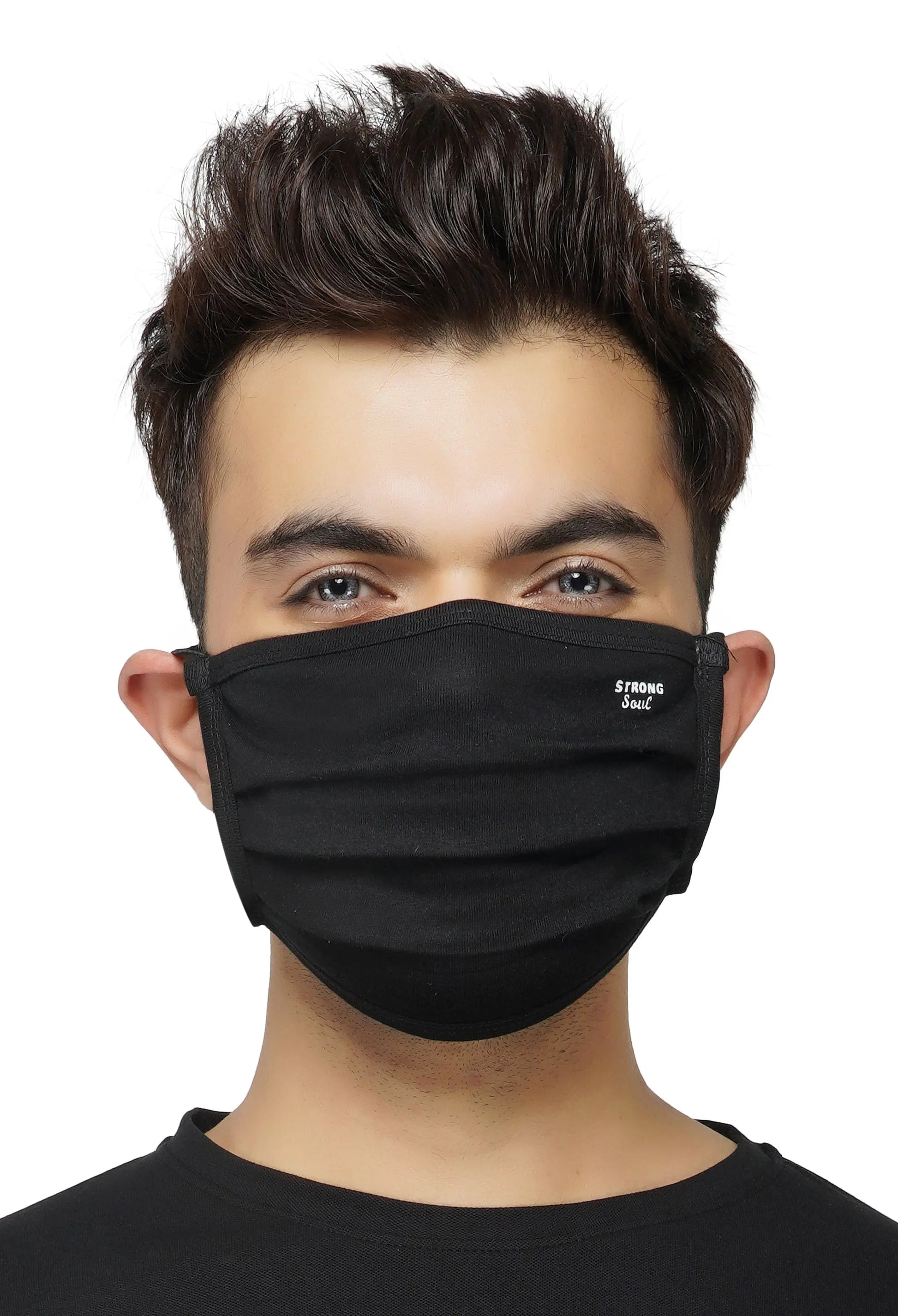 SS Essentials - Strong Shield Black Unisex Mask (Pack of 3,4,5) Strong Soul Accessories