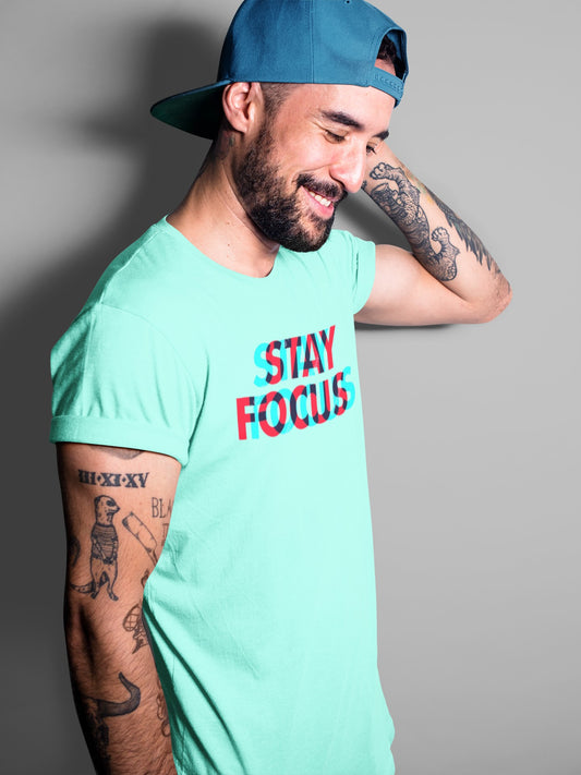 Gym T Shirt - Stay Focus with premium cotton Lycra. The Sports T Shirt by Strong Soul