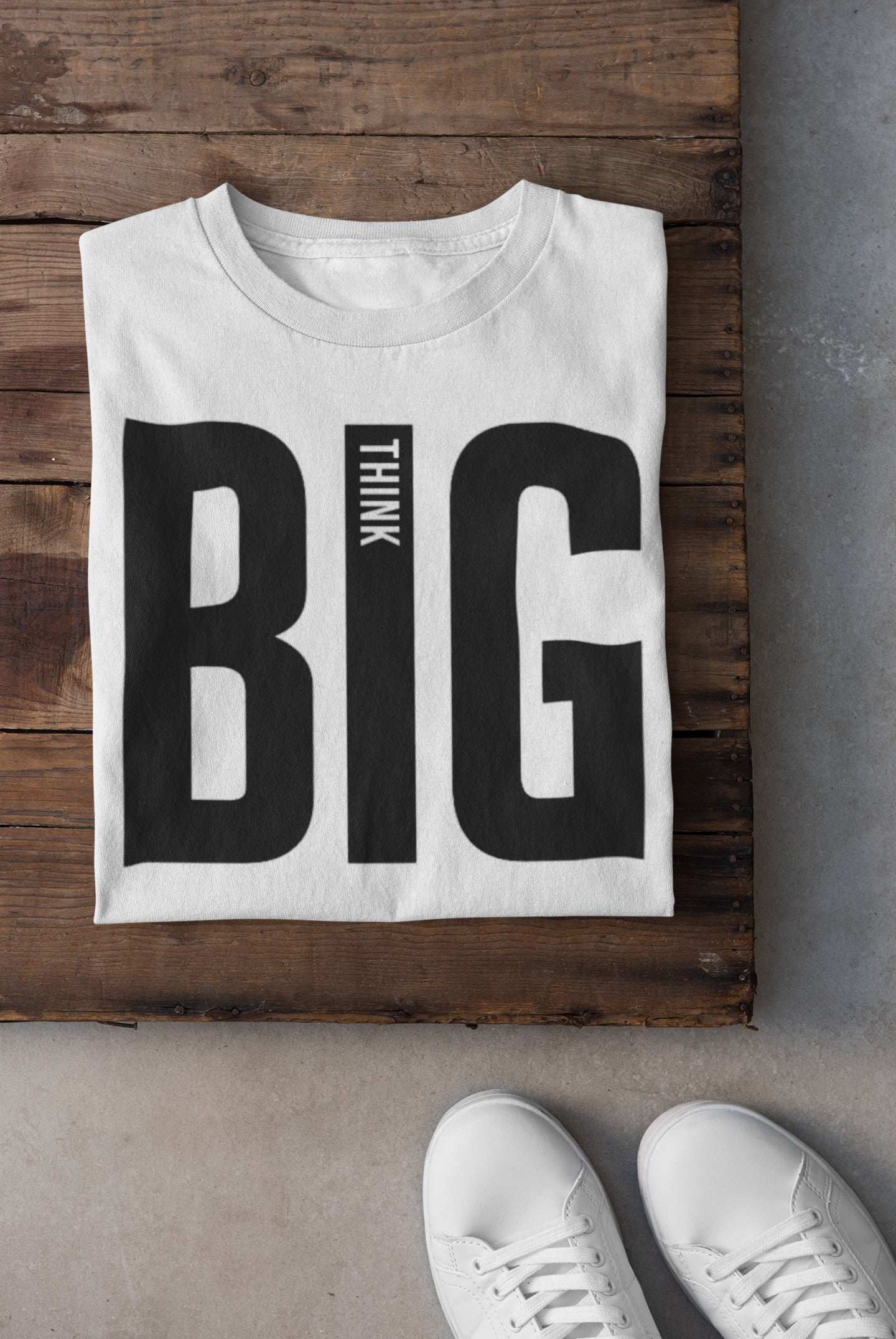 Gym T Shirt - Think Big with premium cotton Lycra. The Sports T Shirt by Strong Soul
