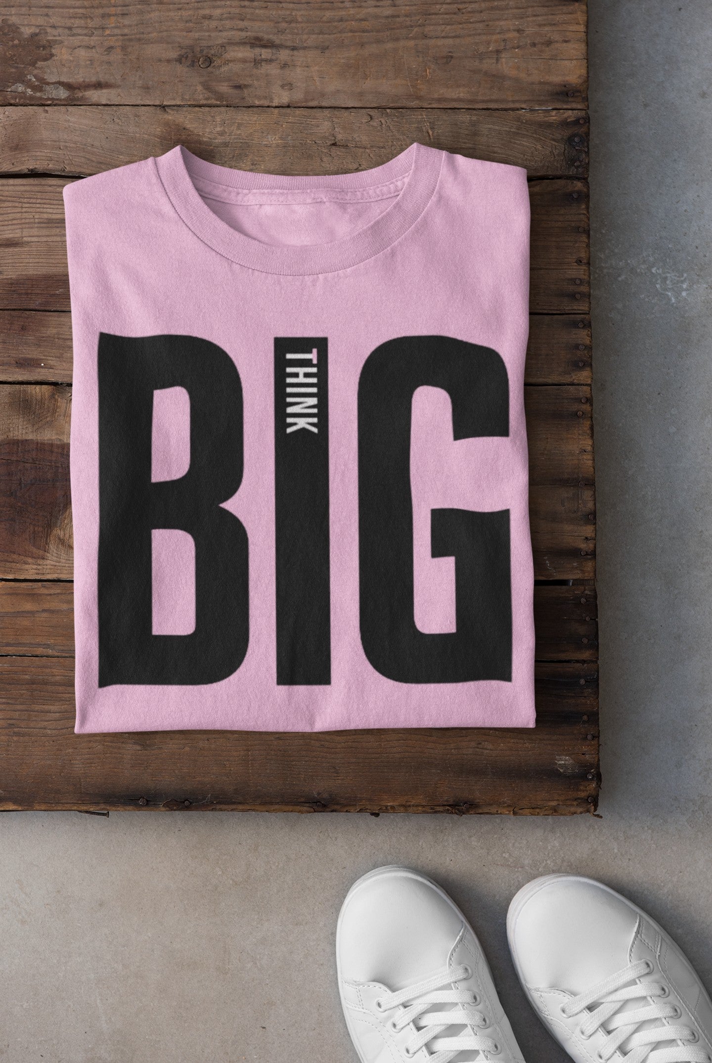 Gym T Shirt - Think Big with premium cotton Lycra. The Sports T Shirt by Strong Soul