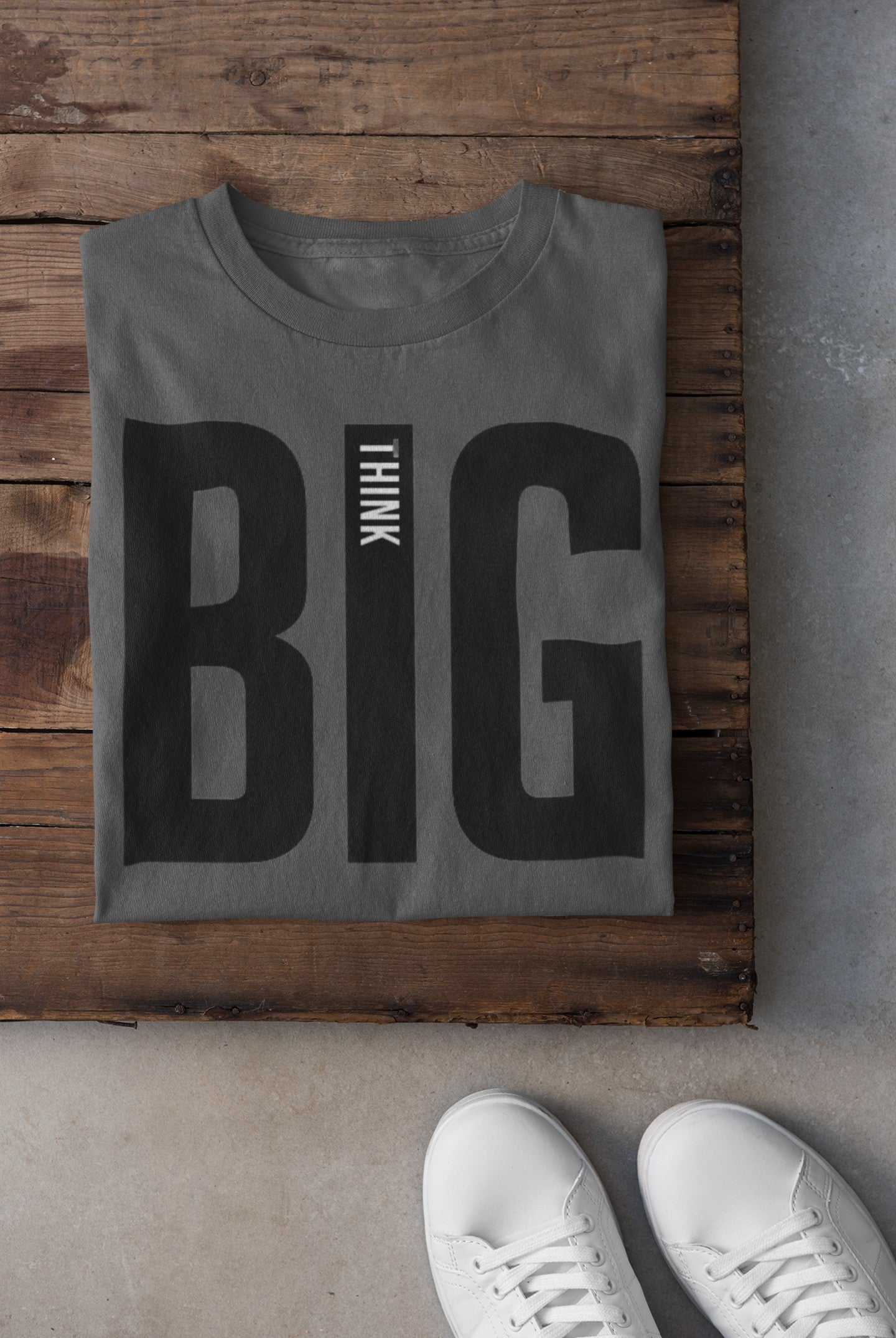 Gym T Shirt - Think Big with premium cotton Lycra. The Sports T Shirt by Strong Soul
