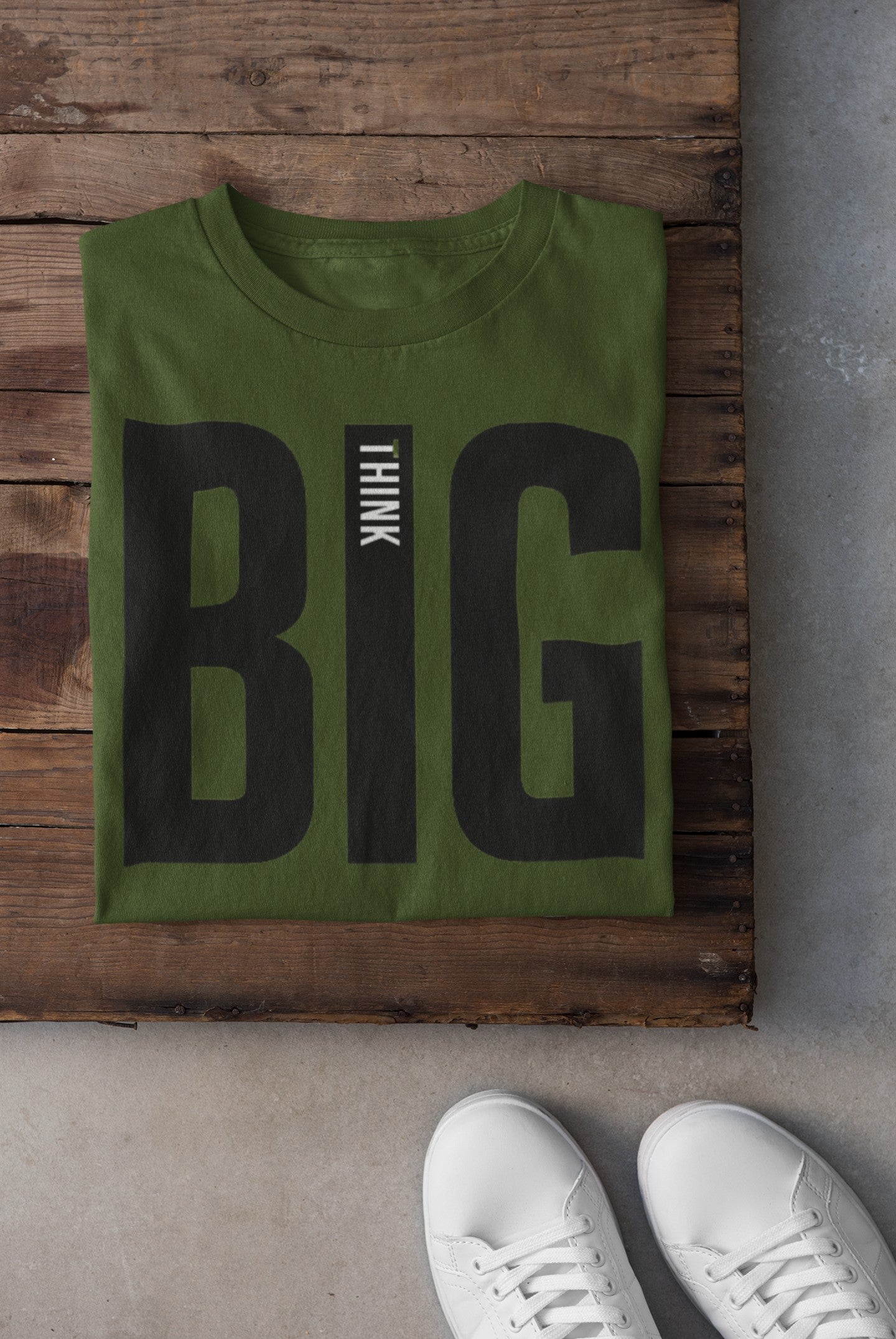 Gym T Shirt - Think Big with premium cotton Lycra. The Sports T Shirt by Strong Soul