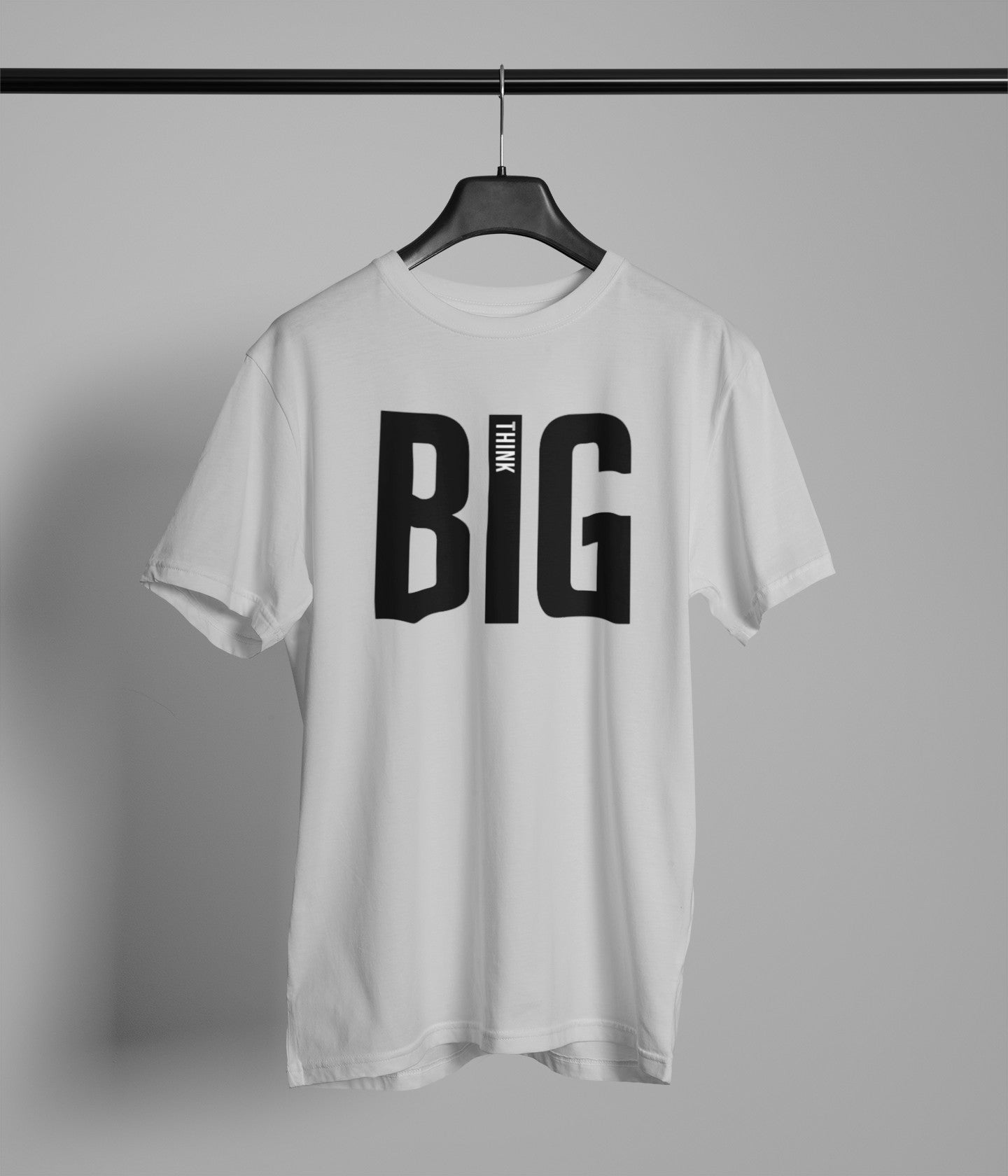 Gym T Shirt - Think Big with premium cotton Lycra. The Sports T Shirt by Strong Soul