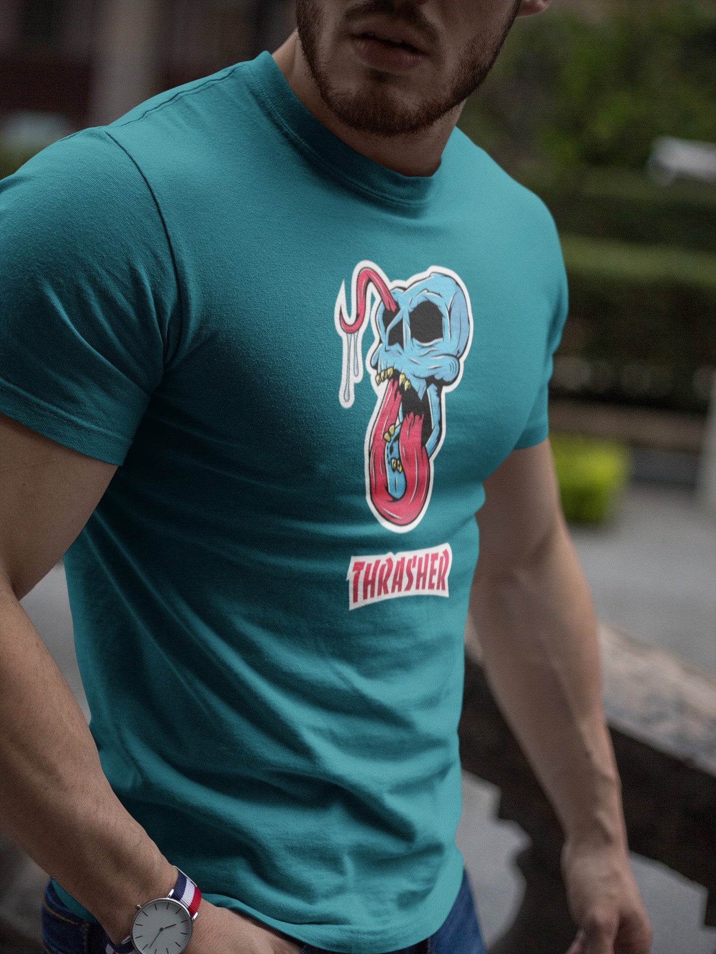 Gym T Shirt - Thrasher with premium cotton lycra. The Sports T Shirt by Strong Soul
