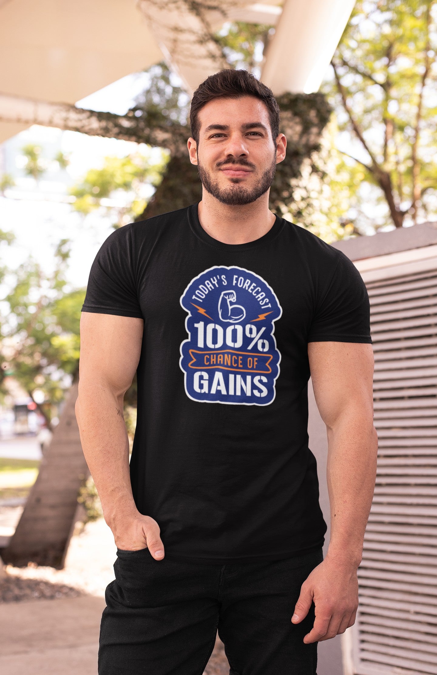 Gym T Shirt - Today's Forecast 100% Chance Of Gains - Sports T Shirt - Strong Soul