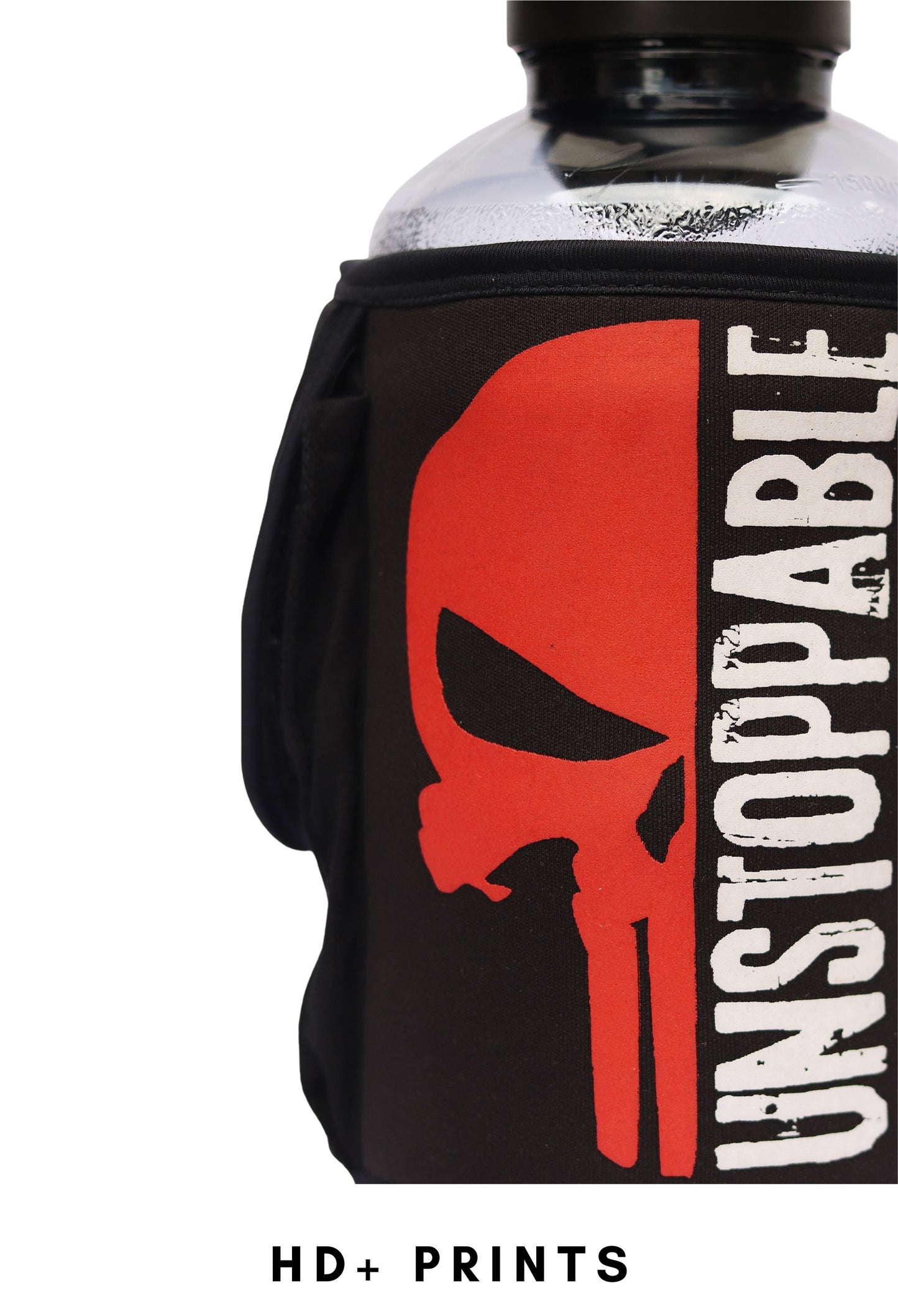 Gym bottle - Unstoppable - Gym Gallon 1.5L - With phone pocket and key holder - Strong soul