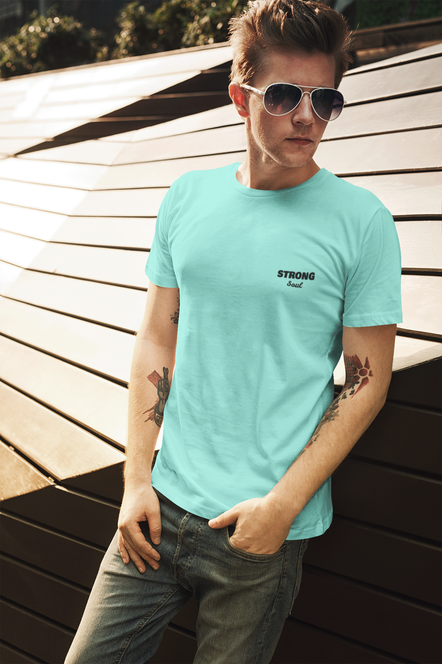 Sea Green Solid - Gym T Shirt Strong Soul Shirts & Tops